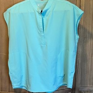 L Ice Blue Rafaela scrub top.